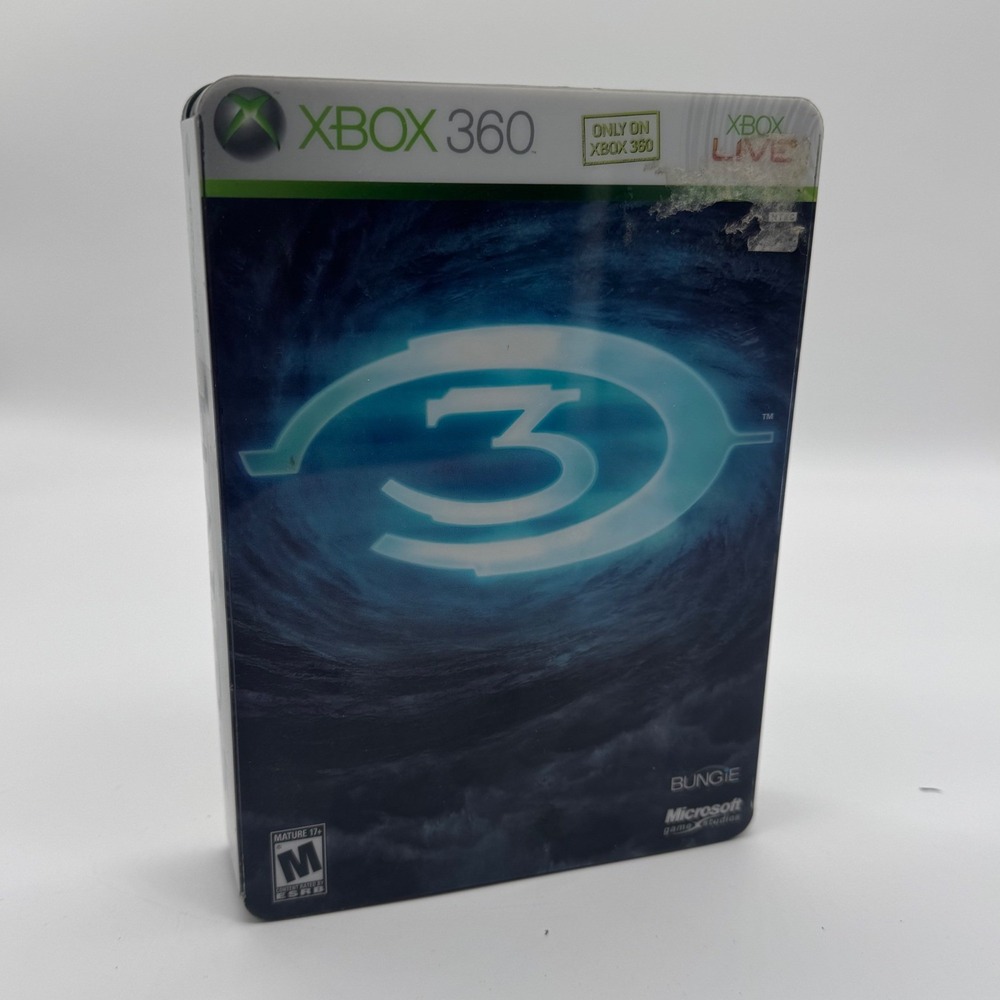 Halo 3 Limited Edition Xbox 360 Microsoft Bungie Metal Tin Case Game Discs